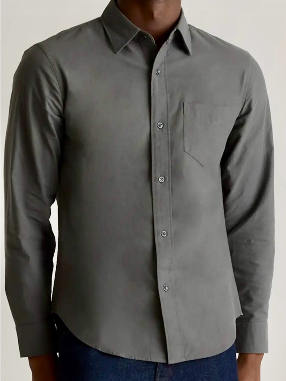 MICHAEL Michael Kors Men's Long-Sleeve Button-Down Shirt in Charcoal